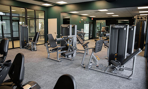 View of exercise equipment at Athens Crossing
